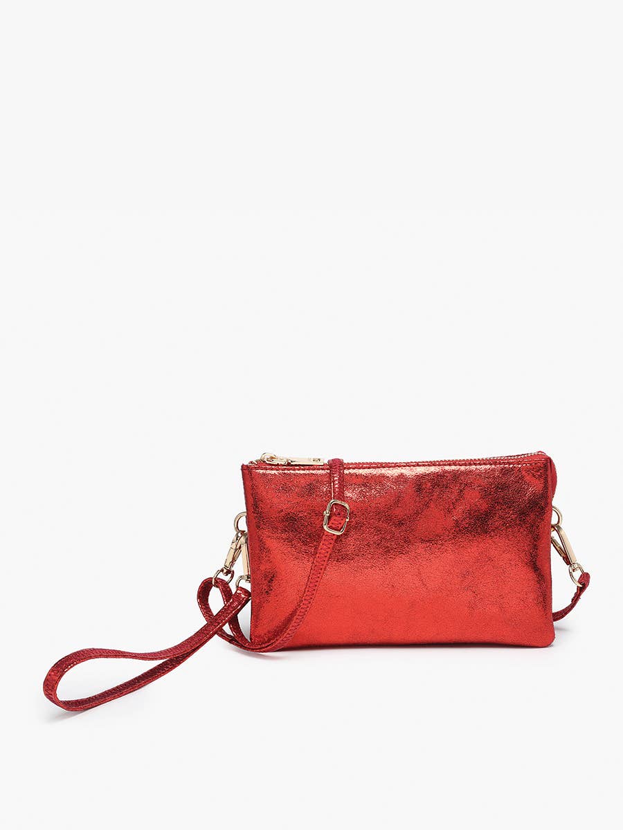 Riley Solid Color 3 Compartment Crossbody/Wristlet