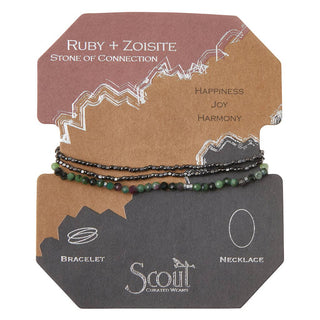 Scout Delicate Stone Ruby Zoisite Wrap Bracelet & Necklace