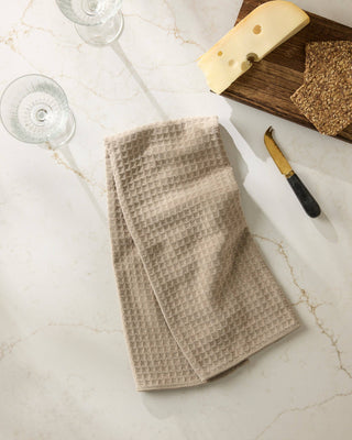 Geometry Latte Truffle Hand Towel – Luxury Waffle Weave Kitchen Towel