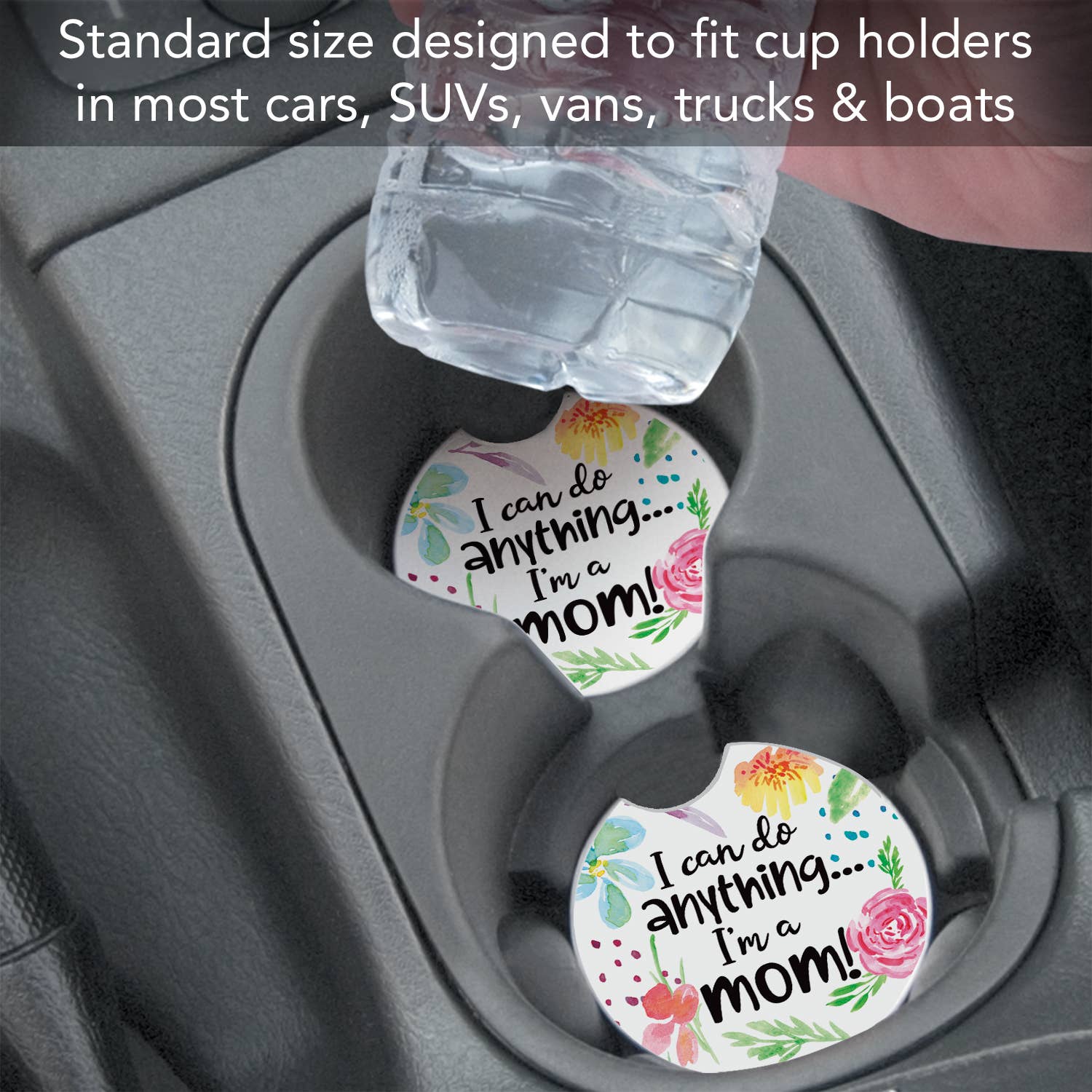 I'm A Mom Absorbent Stone Car Coaster 1 Pk