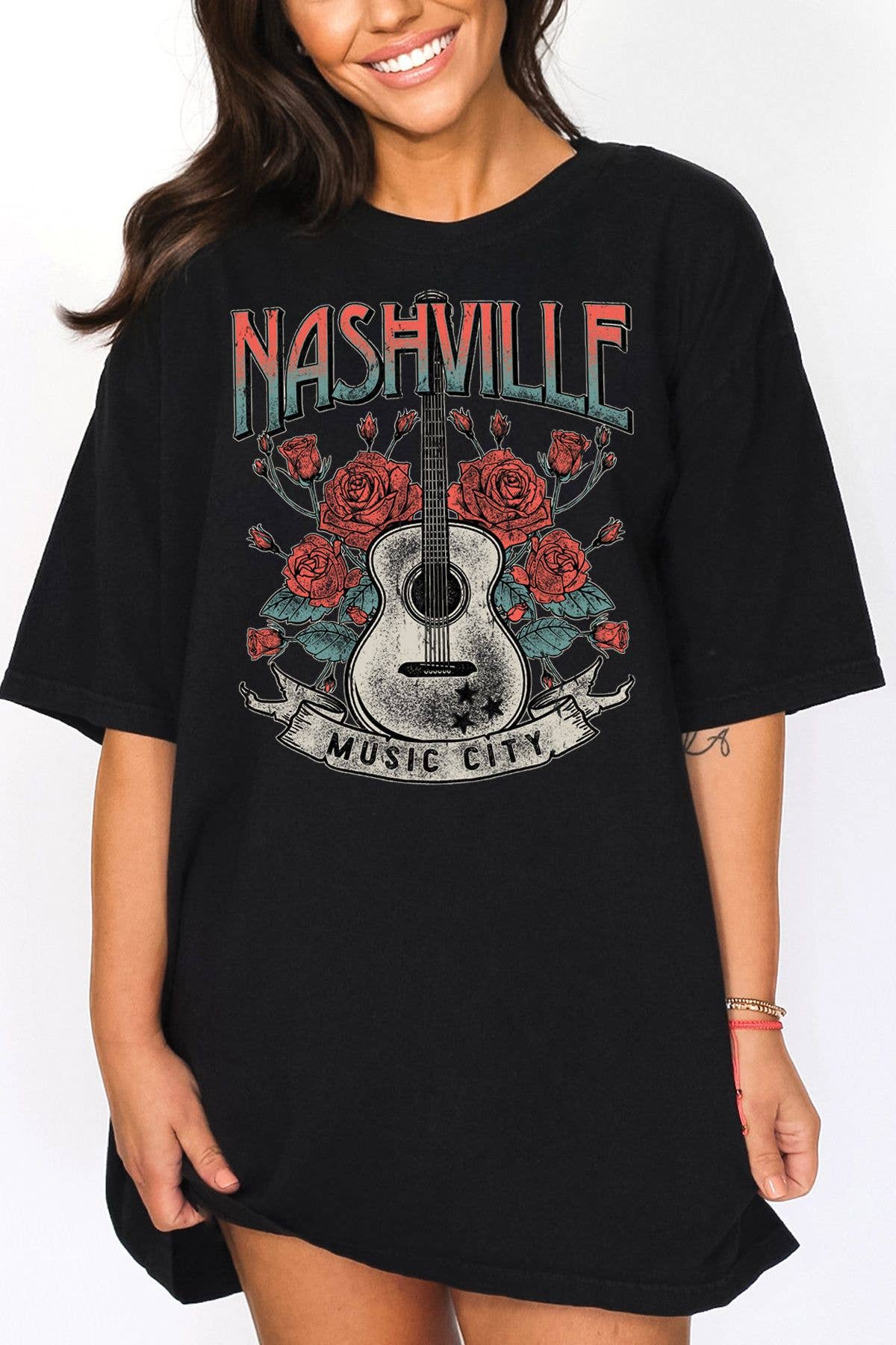 Nashville Music City Unisex Oversized T-Shirt