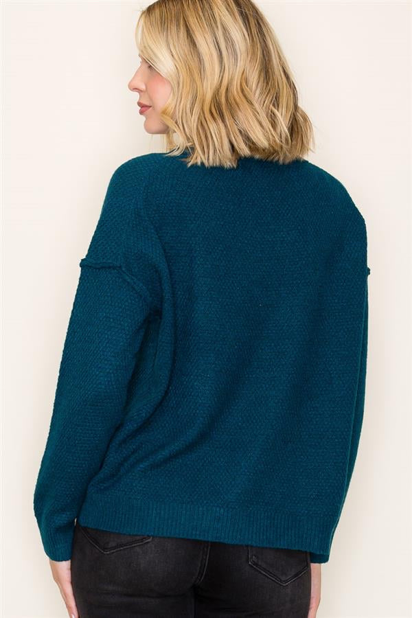 Textured Sweater w/ Chest Pocket