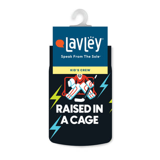 Raised in a Cage Hockey Goalie Kids' Crew Socks
