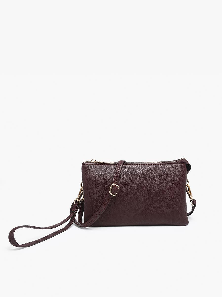 Riley Solid Color 3 Compartment Crossbody/Wristlet