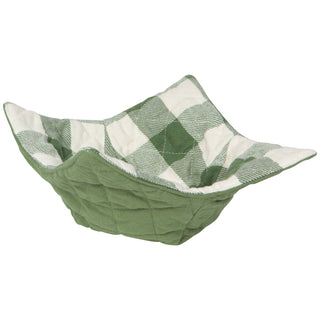 Elm Green Check Quilted Cotton Bowl Cozy