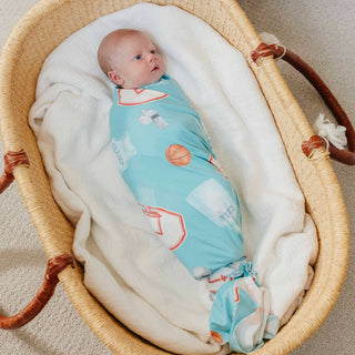 Slam Dunk Basketball Knit Swaddle Blanket