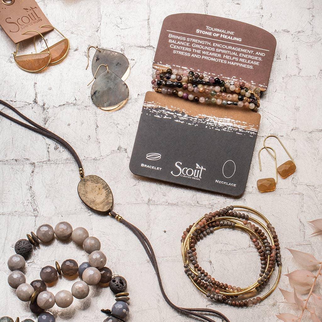 Scout Stone Wrap Bracelet & Necklace – Tourmaline Stone of Healing