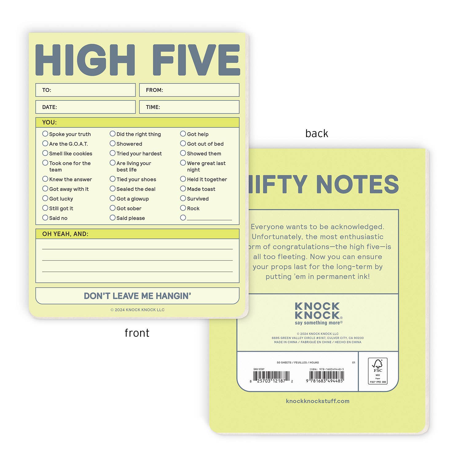 High Five Nifty Note Pad