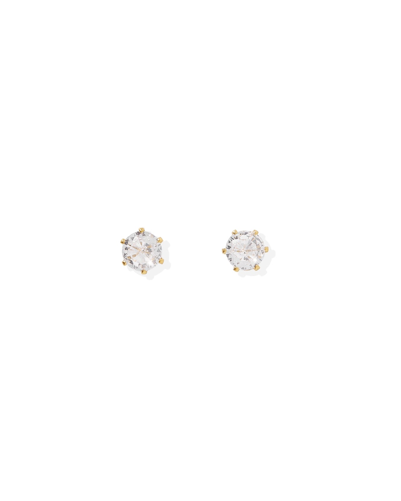 Helen Gold Screwback Stud Earrings – 5mm CZ Hypoallergenic Flat Back Earrings