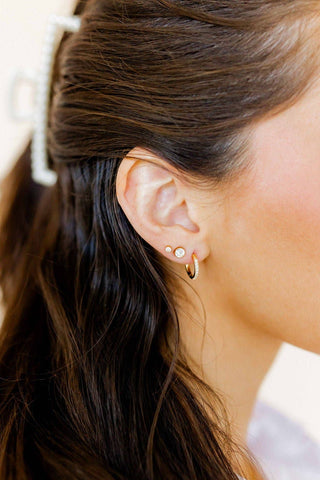 Juliet Clear CZ Screwback Stud Earrings – 5mm Gold Tone