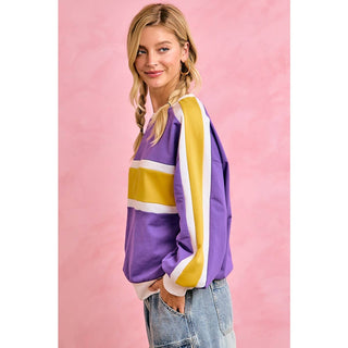 Women's Sporty Colorblock Pullover Sweatshirt