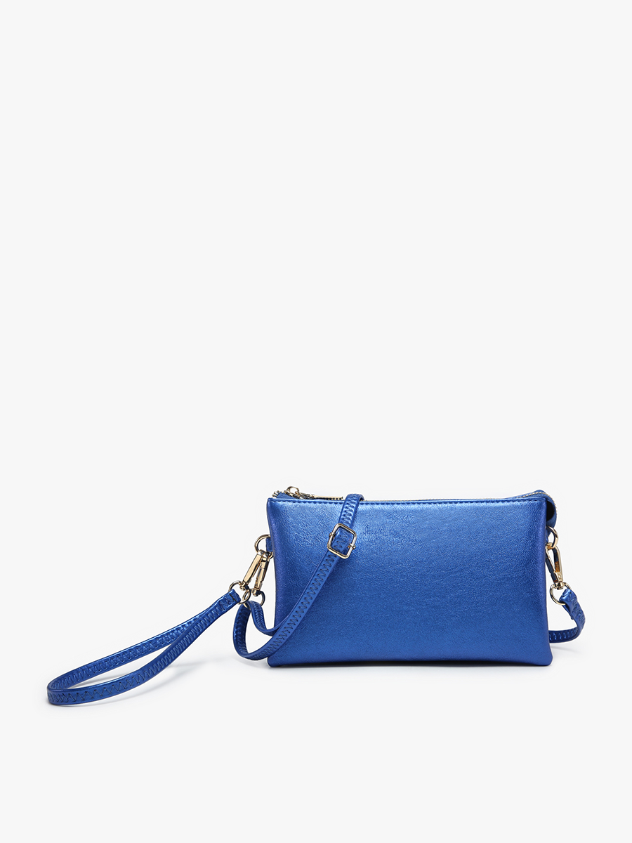 Riley Solid Color 3 Compartment Crossbody/Wristlet