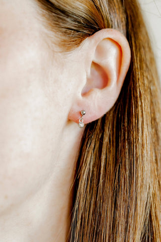 Millie Sparkle CZ Silver Screwback Stud Earrings