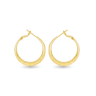 Ivy Textured Twisted Hoops - Gold
