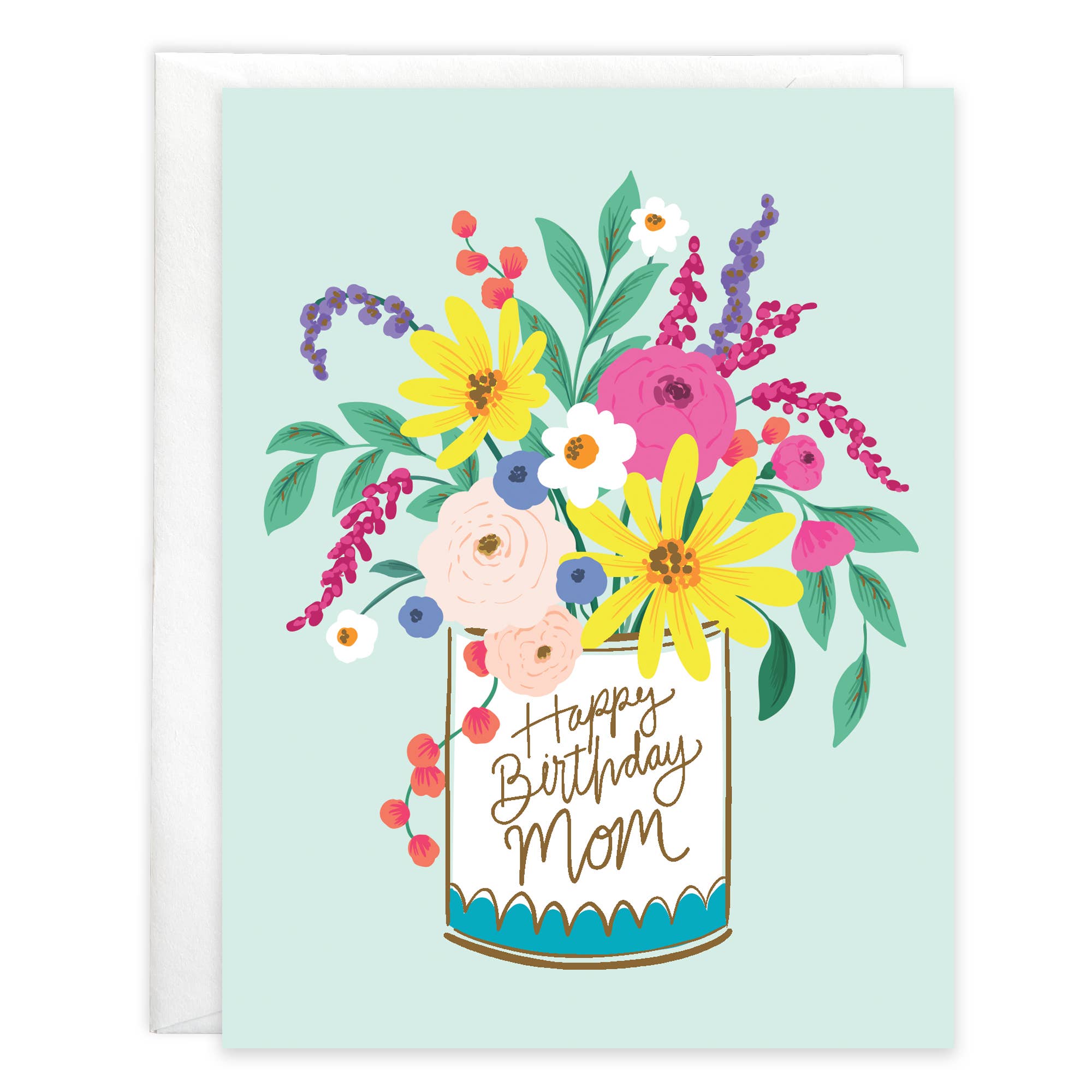 Birthday Greeting Card - Mom Bright Flowers
