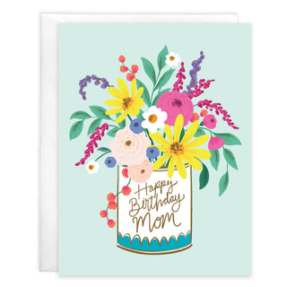 Birthday Greeting Card - Mom Bright Flowers