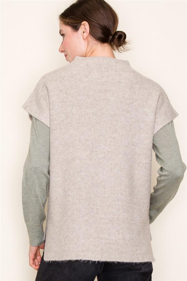 Mock Neck Drop Shoulder Sweater
