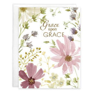 With Scripture Sympathy Greeting Card - Subtle Purple Flower
