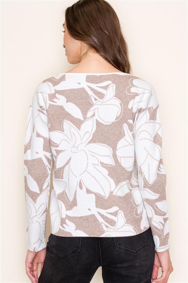 Jacquard Floral Printed Sweater