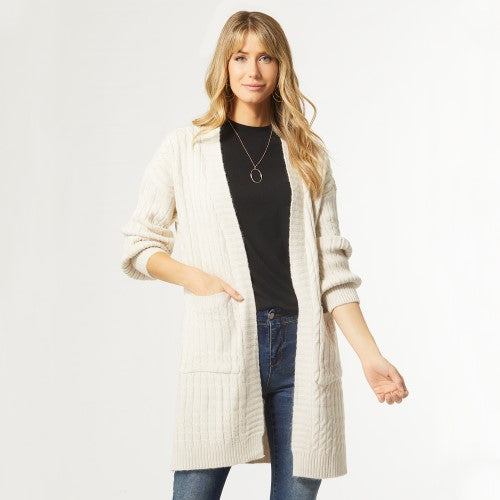 Cable Knit Cardigan w/ Pockets