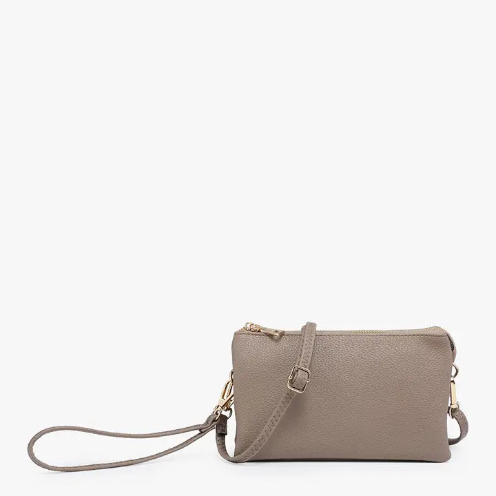 Riley Solid Color 3 Compartment Crossbody/Wristlet