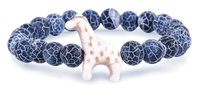 Fahlo Trek Giraffe Bracelet with River Blue Bead Color