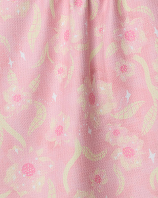 Geometry Fairy Dust Floral Tea Towel – Pink Whimsical Kitchen Towel