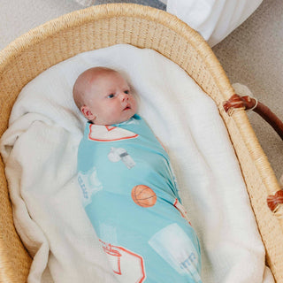 Slam Dunk Basketball Knit Swaddle Blanket