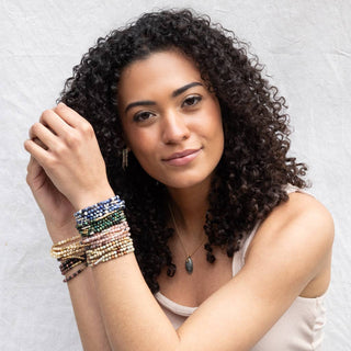 Scout Mother of Pearl & Gold Stone Wrap Bracelet & Necklace