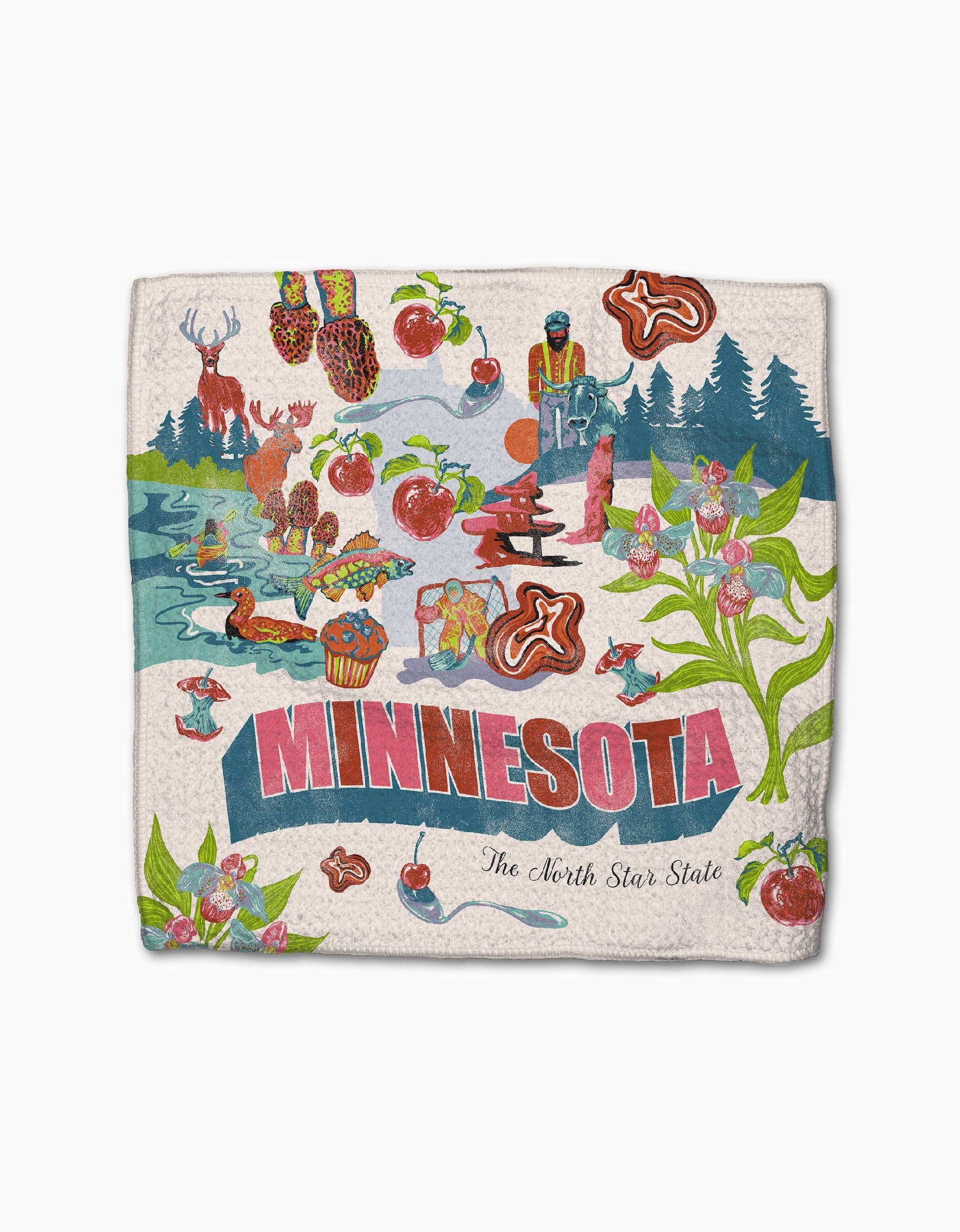 Geometry Greetings From Minnesota Dishcloth Set