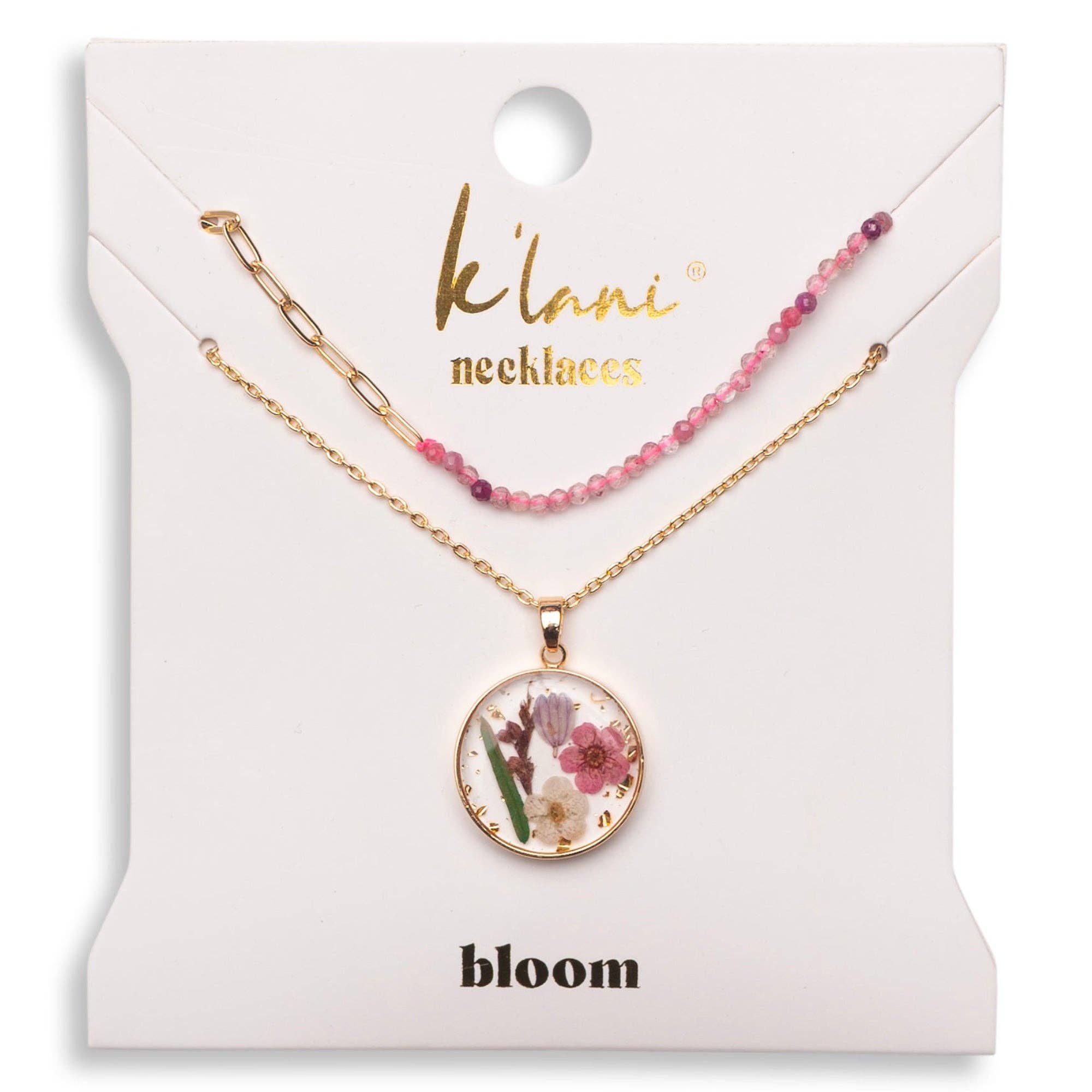 Bloom Pressed Flower Necklace Set