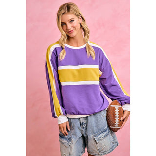 Women's Sporty Colorblock Pullover Sweatshirt