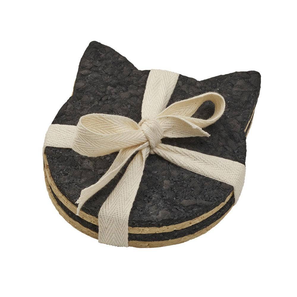 Recycled Rubber Coaster Set | Cat Head