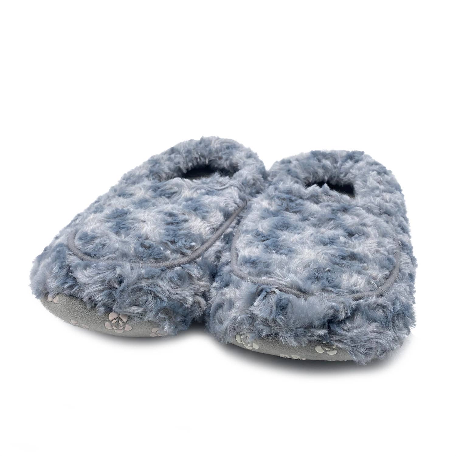 Curly Gray Warmies Slippers