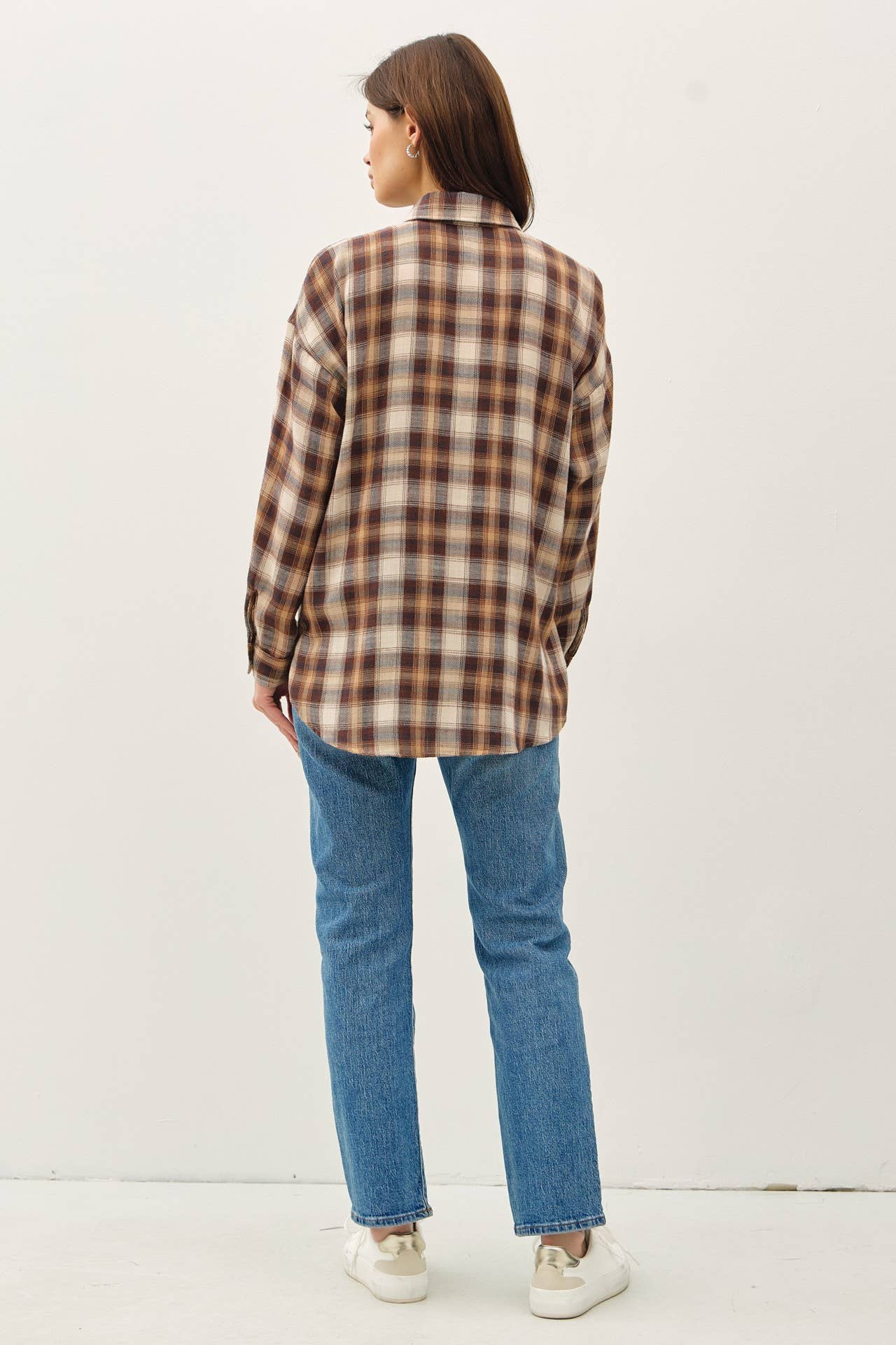 Oversized Caramel Flannel Shirt