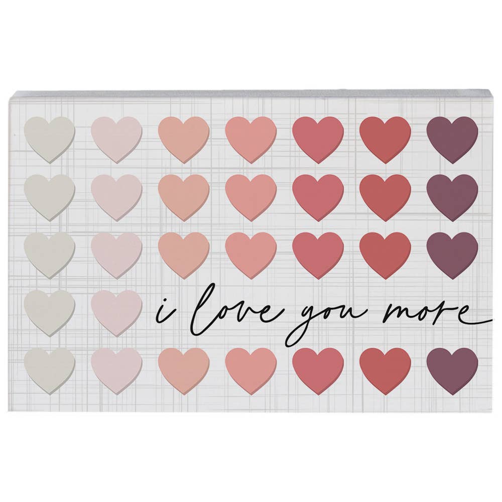 Love You Gradient Hearts Small Sign
