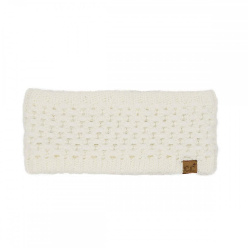 CC Cross Cell Stitch Knit HeadWrap - Ivory