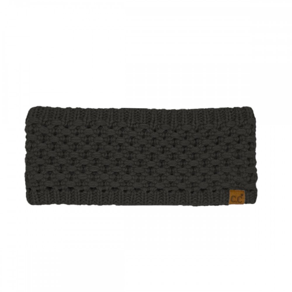CC Cross Cell Stitch Knit HeadWrap - Black
