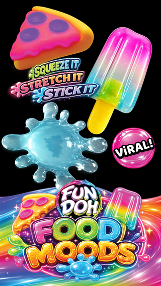 Fun Doh Food Moods Squishy Toy – Squeeze, Stretch & Stick
