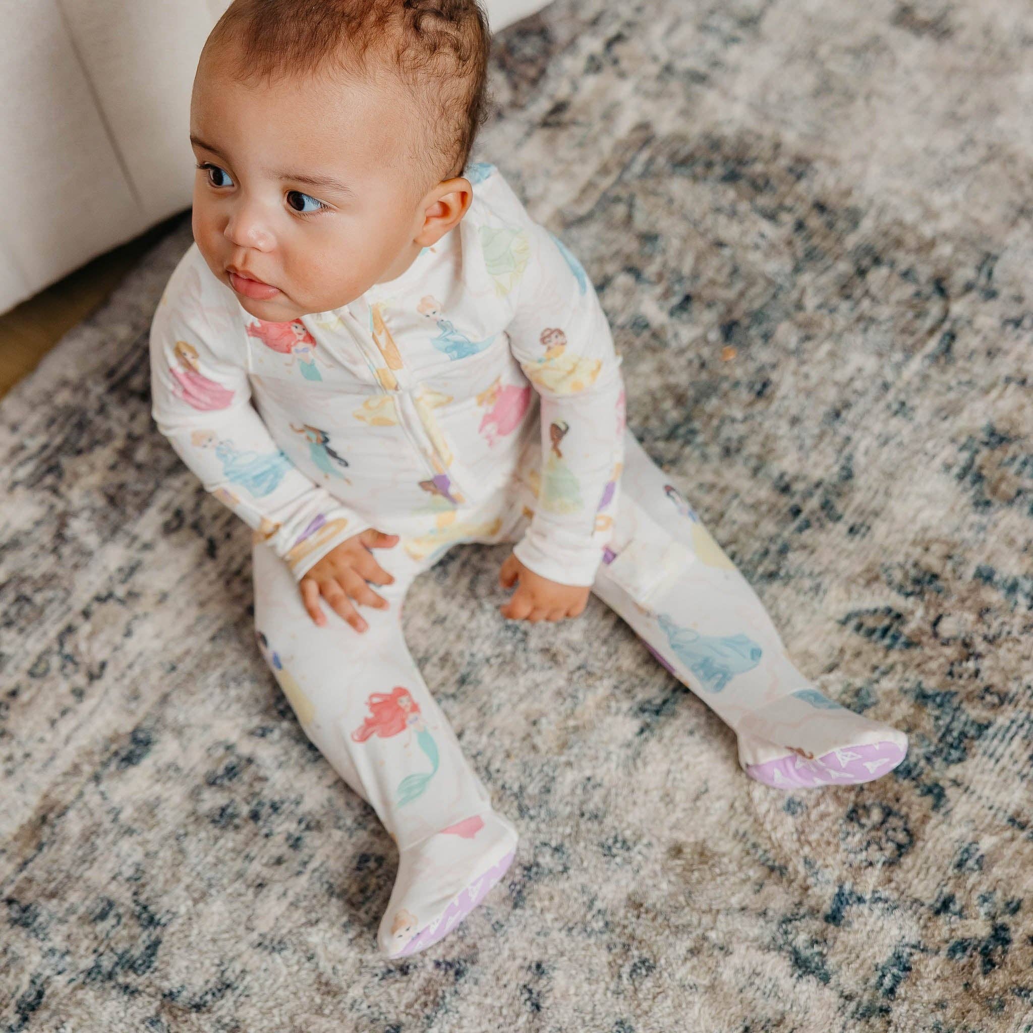 Copper Pearl Disney Princess Zip-Up Footie Pajama