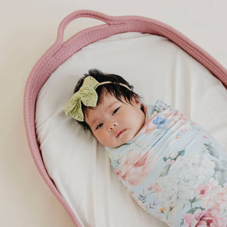 Genevieve Floral Knit Swaddle Blanket