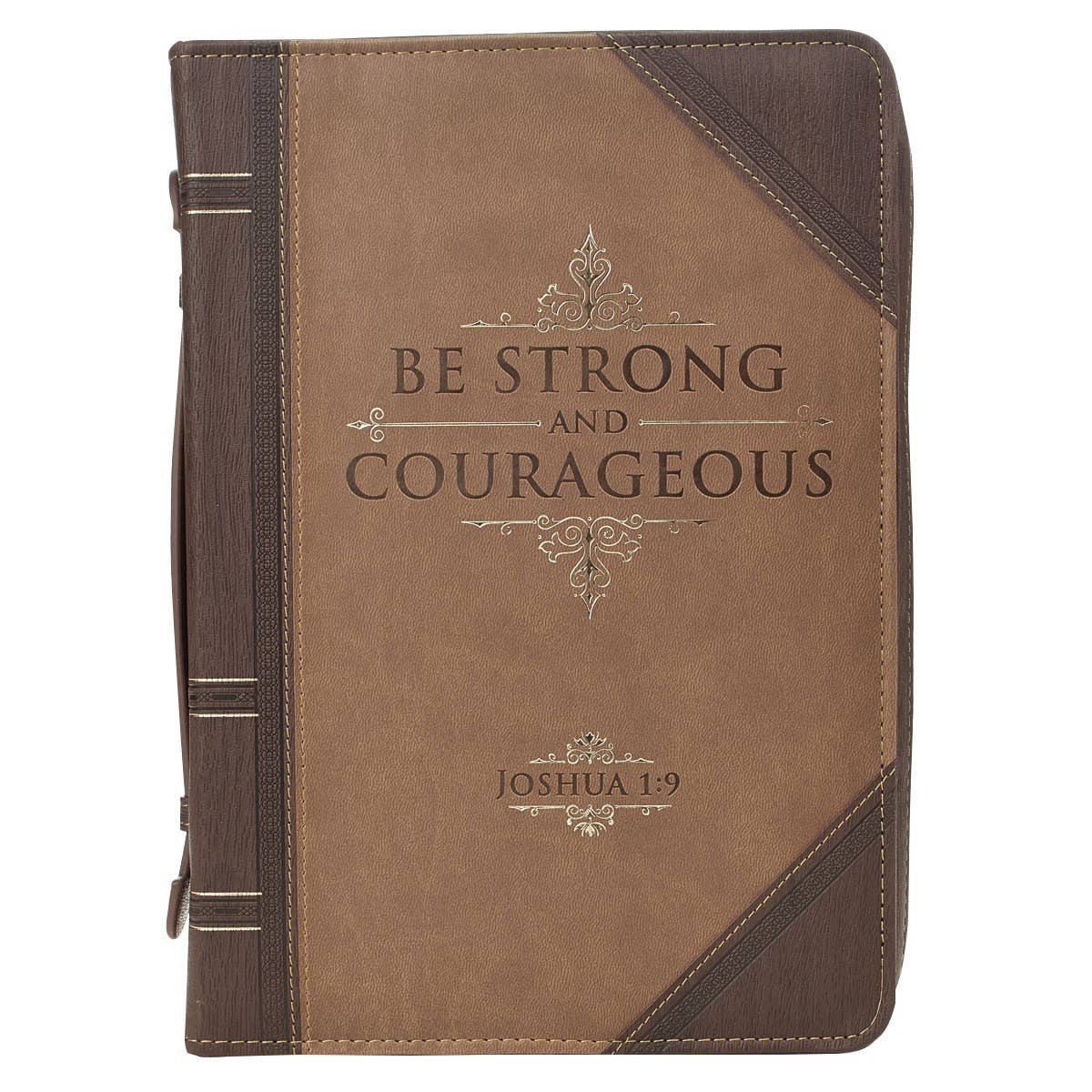 Be Strong & Courageous Portfolio Faux Leather Bible Cover