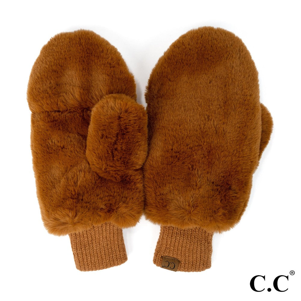 Faux Fur Mitten Gloves