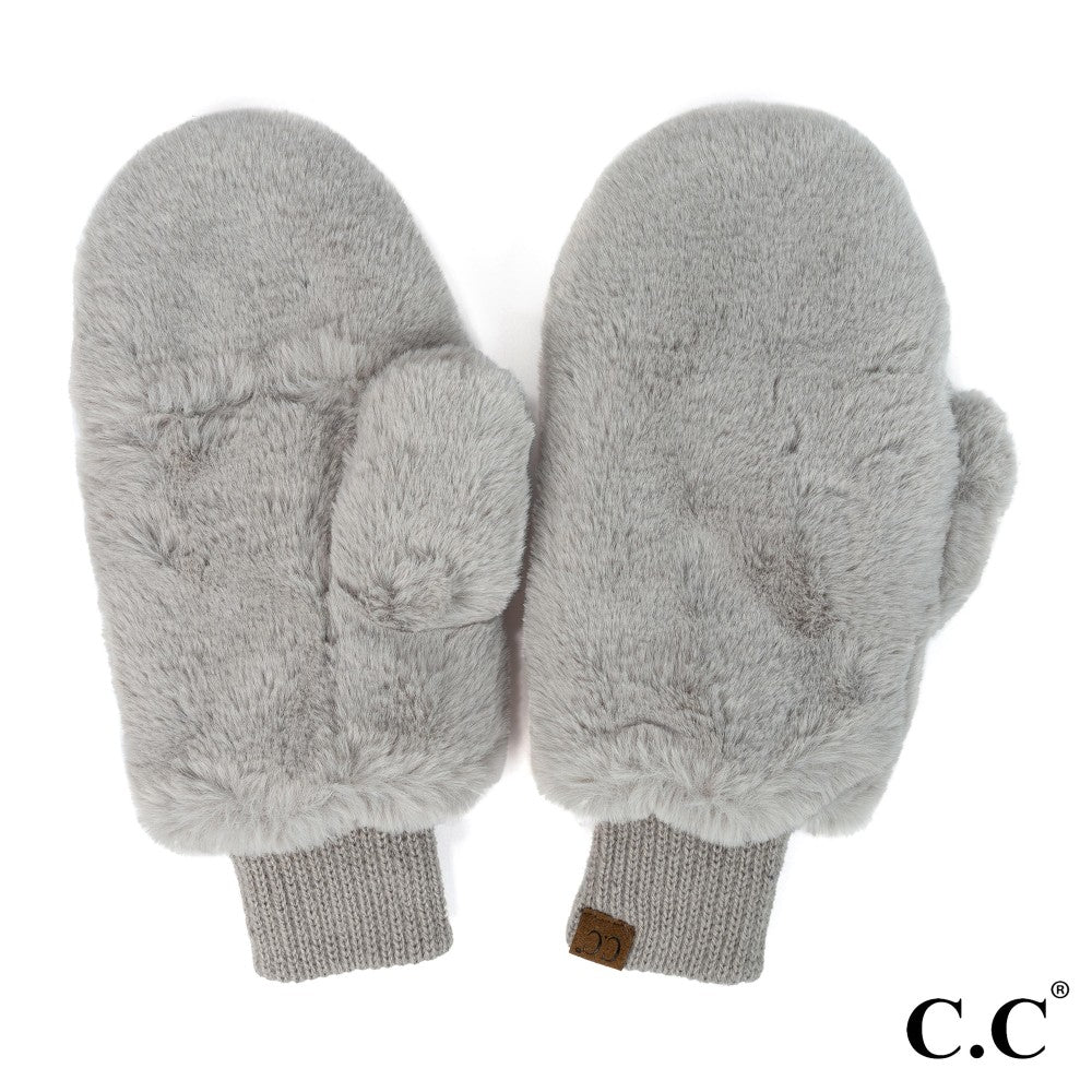 Faux Fur Mitten Gloves