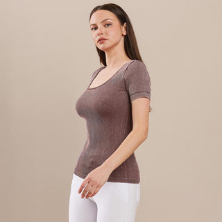Short Sleeve Ribbed Seamless Top