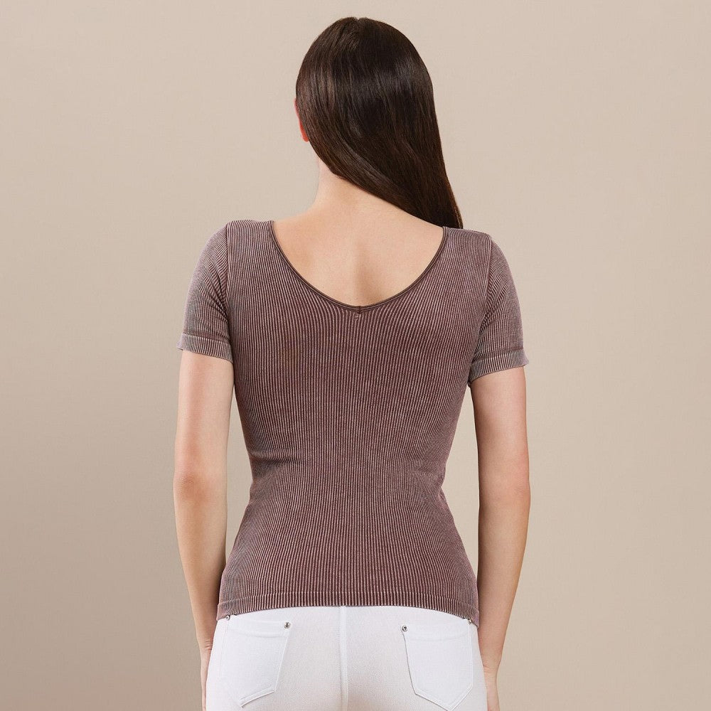 Short Sleeve Ribbed Seamless Top