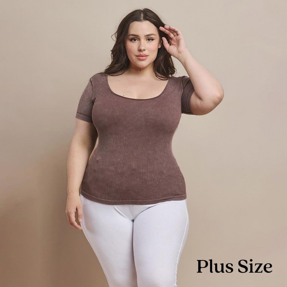 Short Sleeve Ribbed Seamless Top