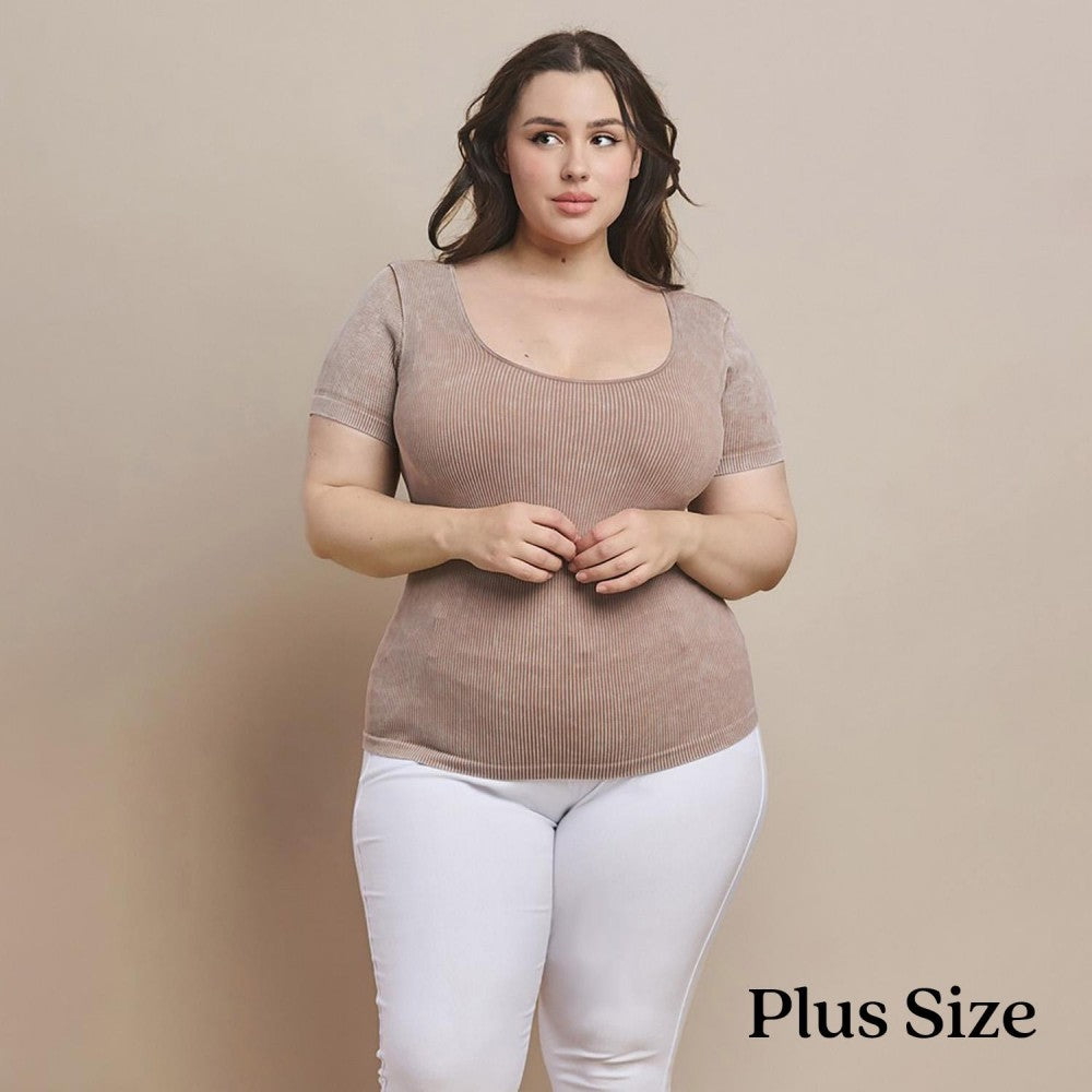 Short Sleeve Ribbed Seamless Top