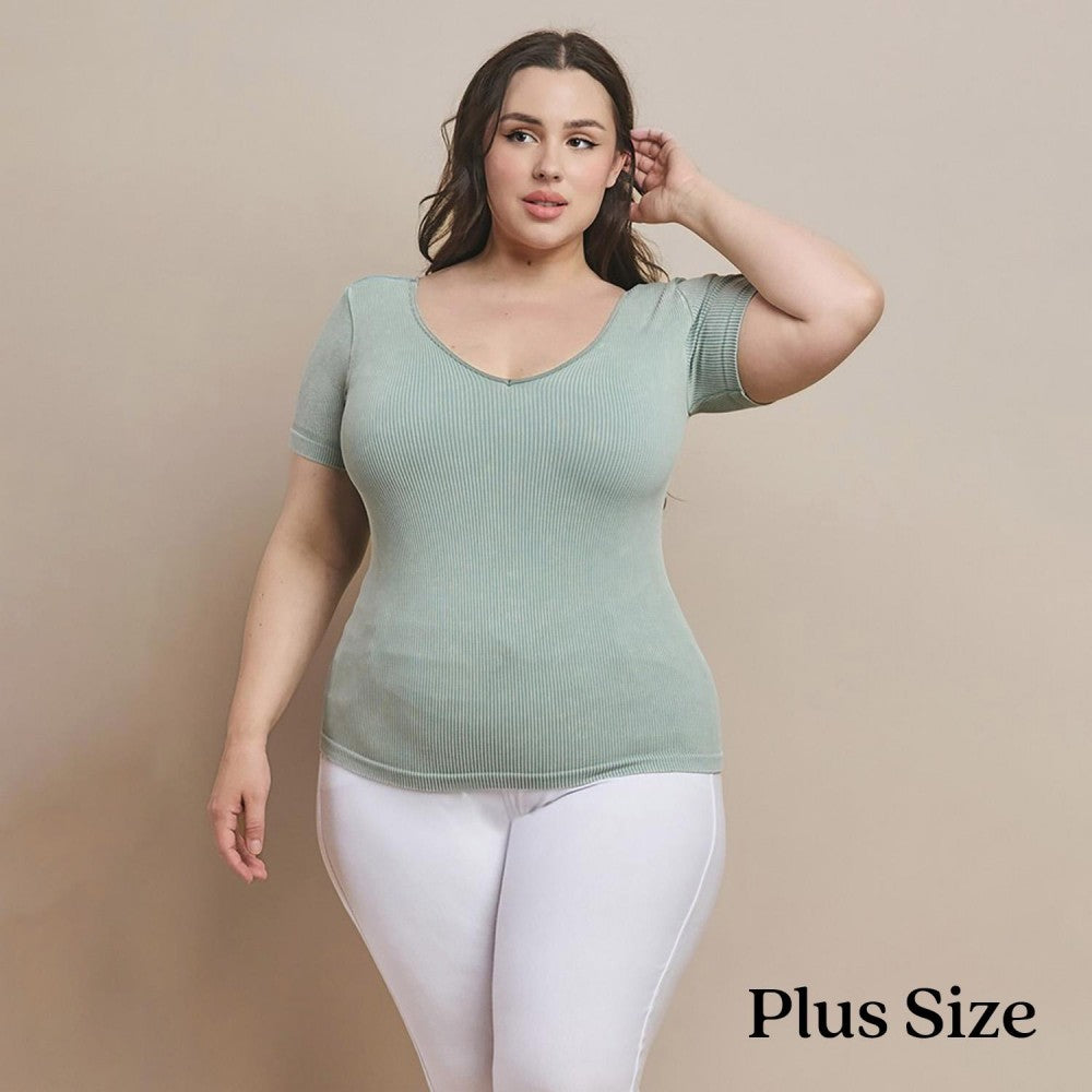 Short Sleeve Ribbed Seamless Top