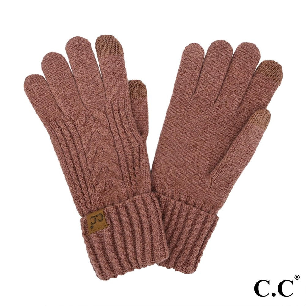 Cable Knit Winter Gloves